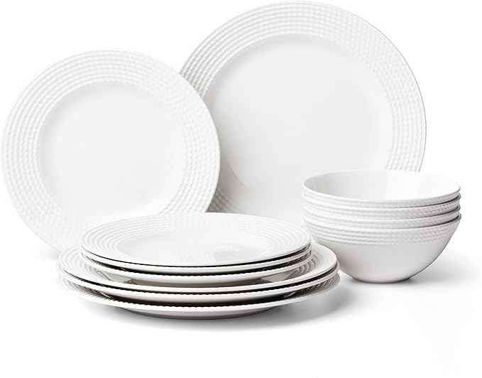 kate spade new york Wickford 14-Piece Dinnerware Set, 14 Count, White