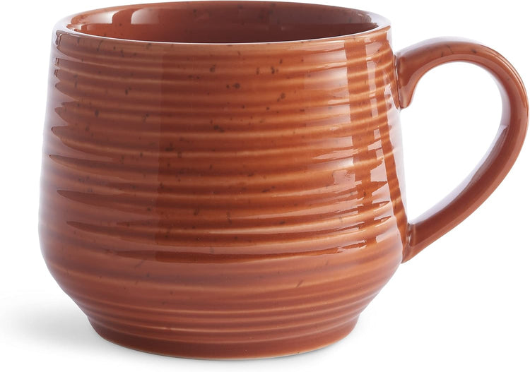 Sango Siterra Painter's Palette 17.5 oz. Assorted Color Stoneware Mug Set – Service for 4, Earthy Reactive Glaze, Microwave & Dishwasher Safe, for Everyday Dining & Entertainment