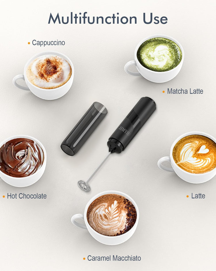 Milk Frother Handheld with Cover