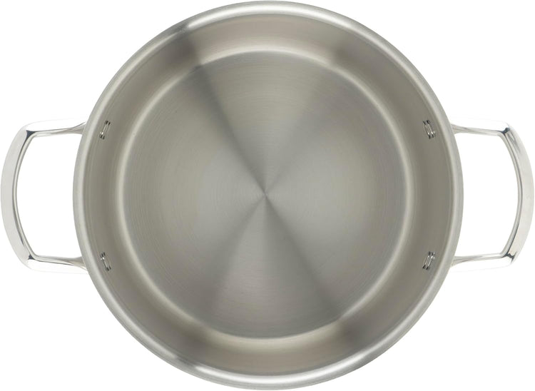 WINCO Tri-Ply Stock Pot, 6-quart-qt-6qt, Silver