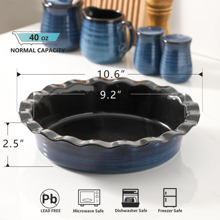 Ceramic Pie Pan for Baking 9 inch