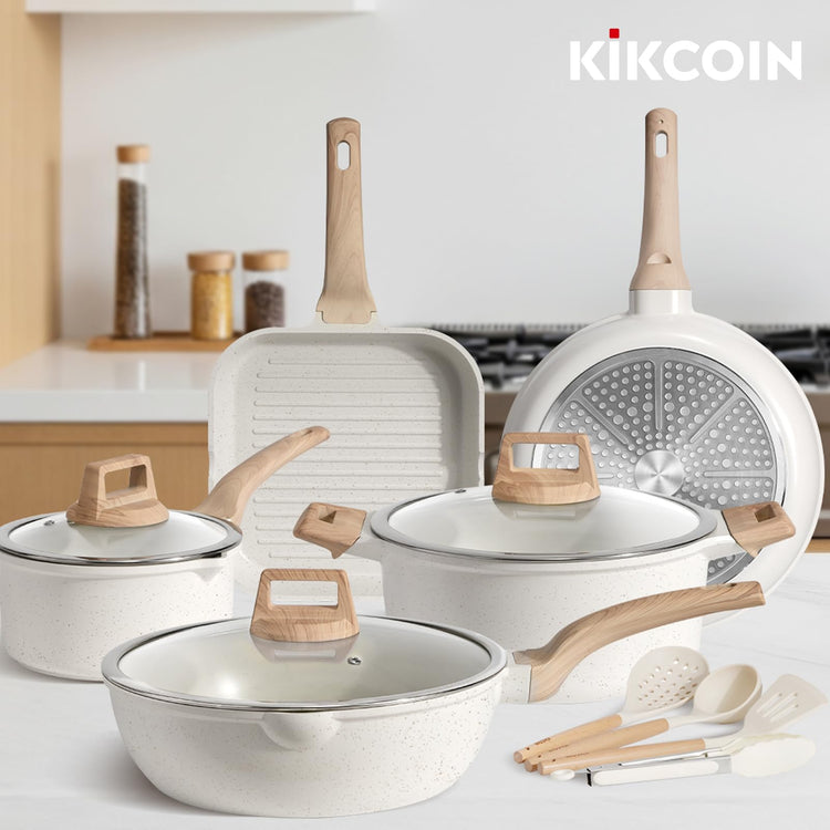 16Pcs Ceramic Pots and Pans Set Non Stick