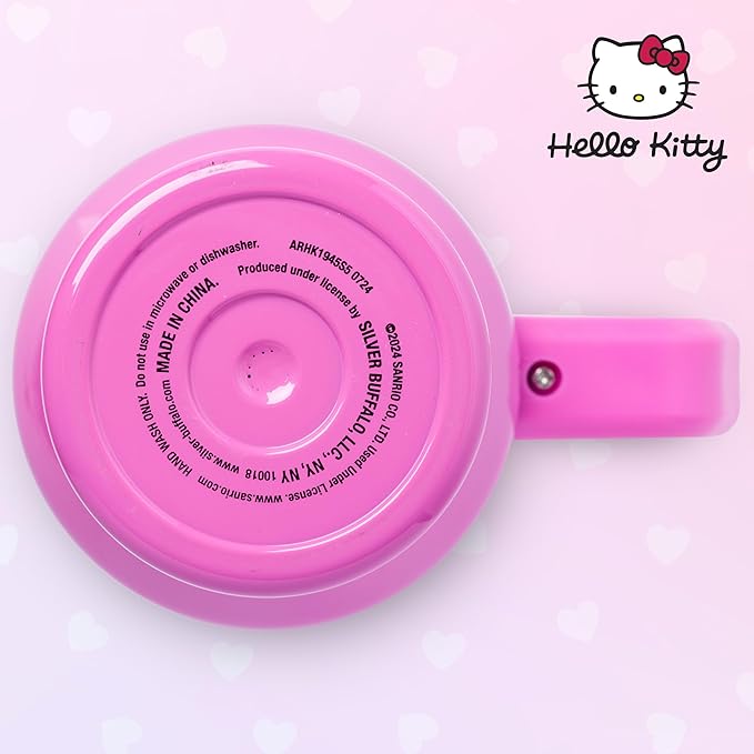 Silver Buffalo Sanrio Hello Kitty Summer Double Walled Stainless Steel Tumbler with Handle, Fits in Standard Cup Holder, 40 Ounces