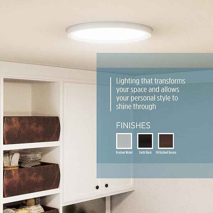 Quoizel Outskirts Round Flush Mount Ceiling Light, 20 Inch White Lustre, Dimmable Integrated LED 2870 Lumens, 27 W, Close to Ceiling Light Fixtures for Hallway, Kitchen, Bedroom or Bathroom