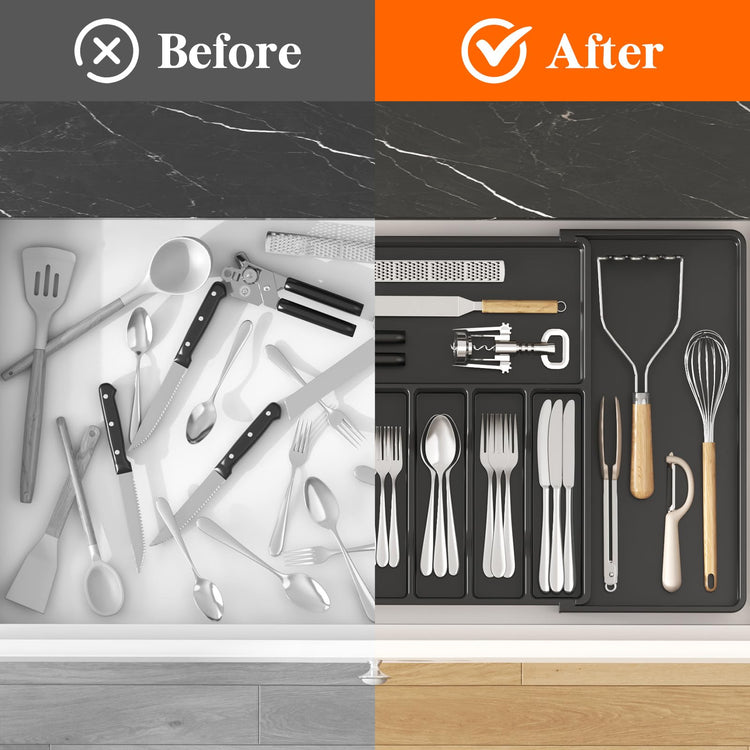 Extra Large Silverware Drawer Organizer