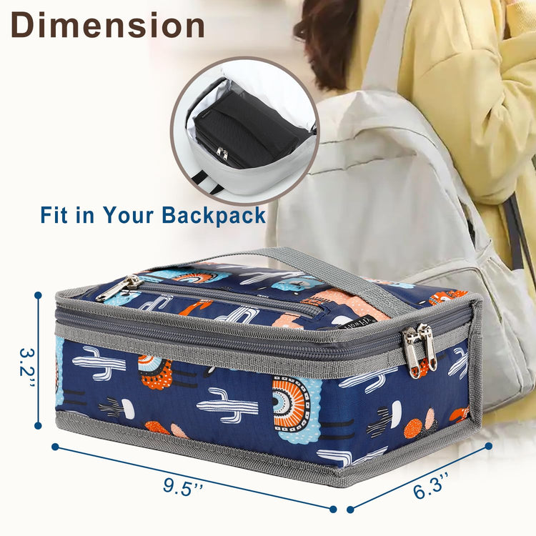 Small Insulated Lunch box Portable Soft Bag Mini Cooler Thermal Meal Tote Kit with Handle for Work & School