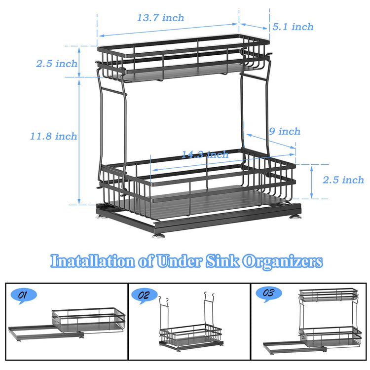 2 Pack Under Sink Organizers and Storage (2 Count)