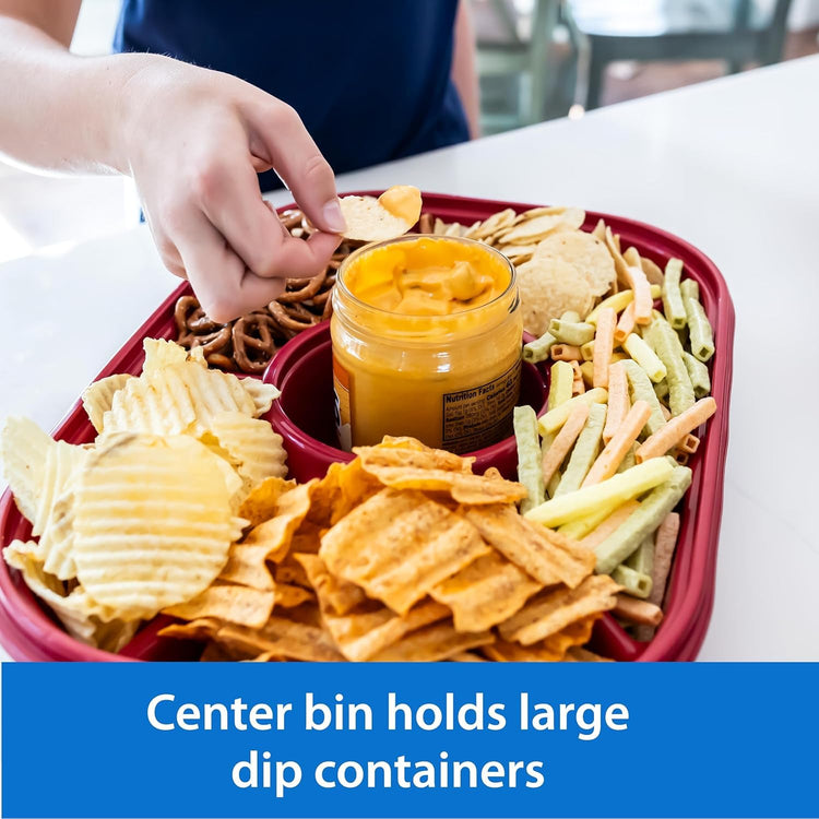 Red Jumbo Divided Serving Tray