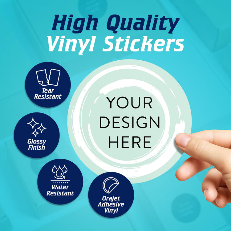100 Custom Vinyl Stickers (100 Count)