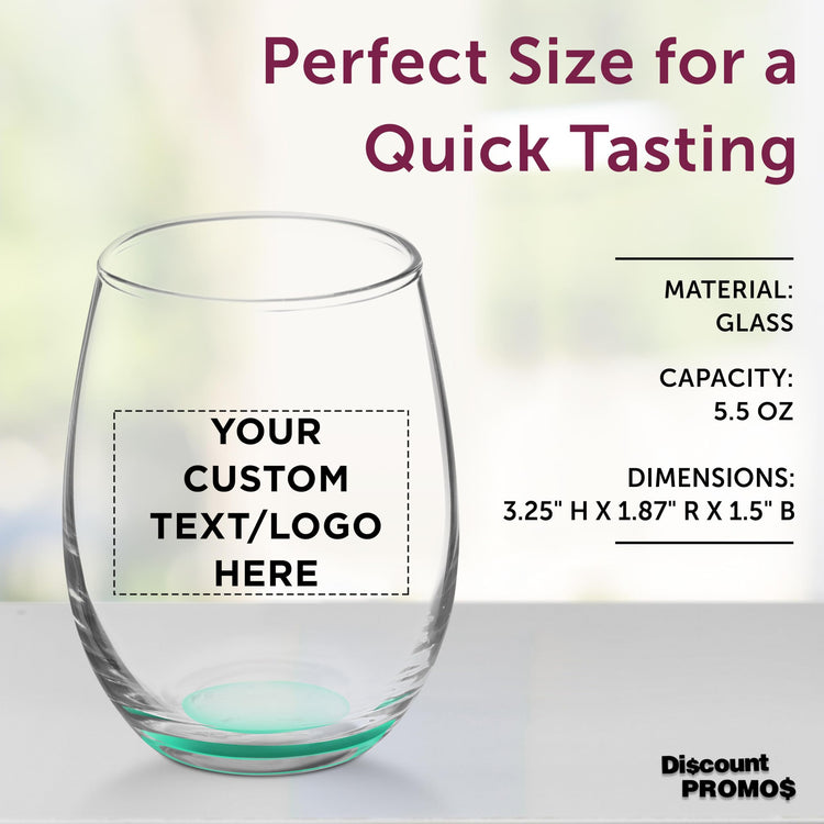 Custom Stemless Wine Glasses by ARC 5.5 oz Set of 12 (100 Count)