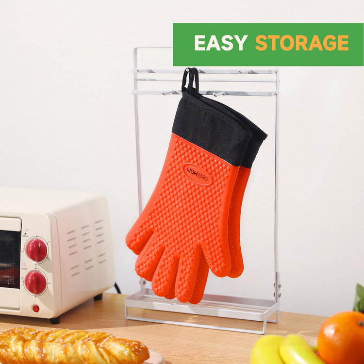 BBQ Gloves Heat Resistant Oven Mitts (2 Count)
