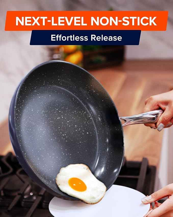 Nuwave Lux 13-Piece Premium Cookware Collection, Healthy G10 Duralon Blue Ceramic Nonstick, Ultra Durable, PFAS-Free, Lightweight & Works on All Cooktops
