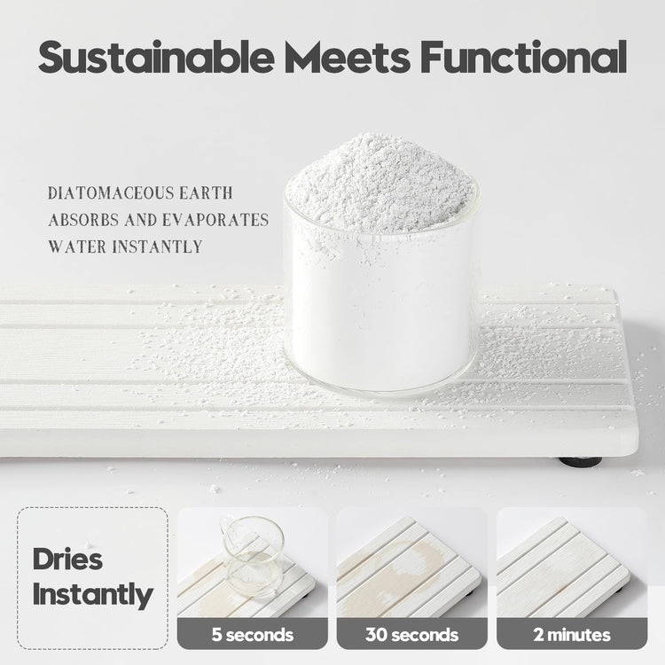 2PCS Diatomite Quick Stone Drying Tray Mat for Bathroom & Kitchen Counter (2 Count)