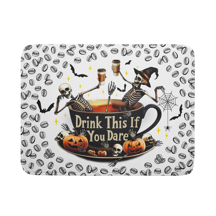 Skull Dead Coffee Mat Funny Dish Drying Pad for Kitchen Counter Absorbent Coffee Bar Accessories 18 X 24 In