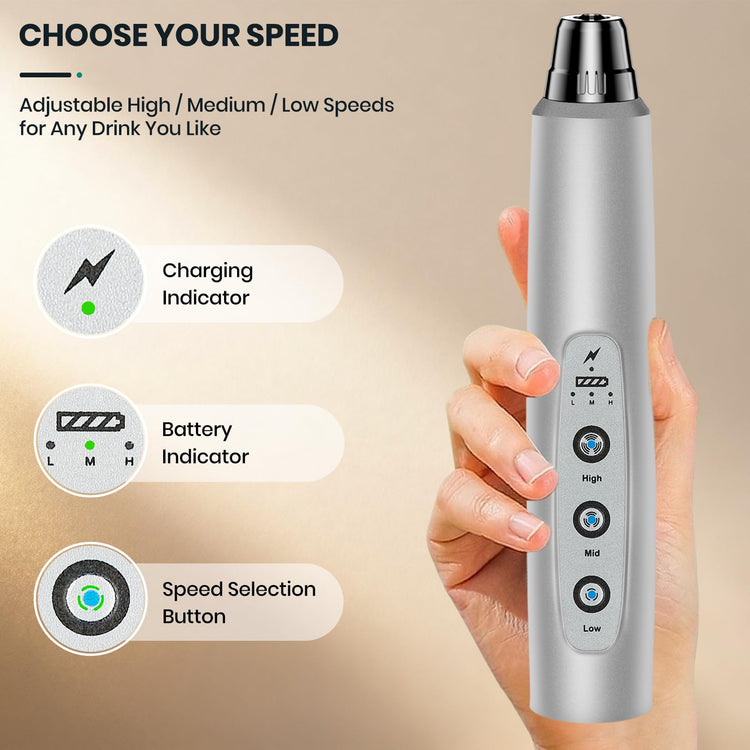 Milk Frother Handheld Rechargeable with Stand