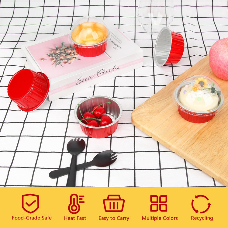 5oz Cupcake Tins with Dome Lids 100 Pack (100 Count)