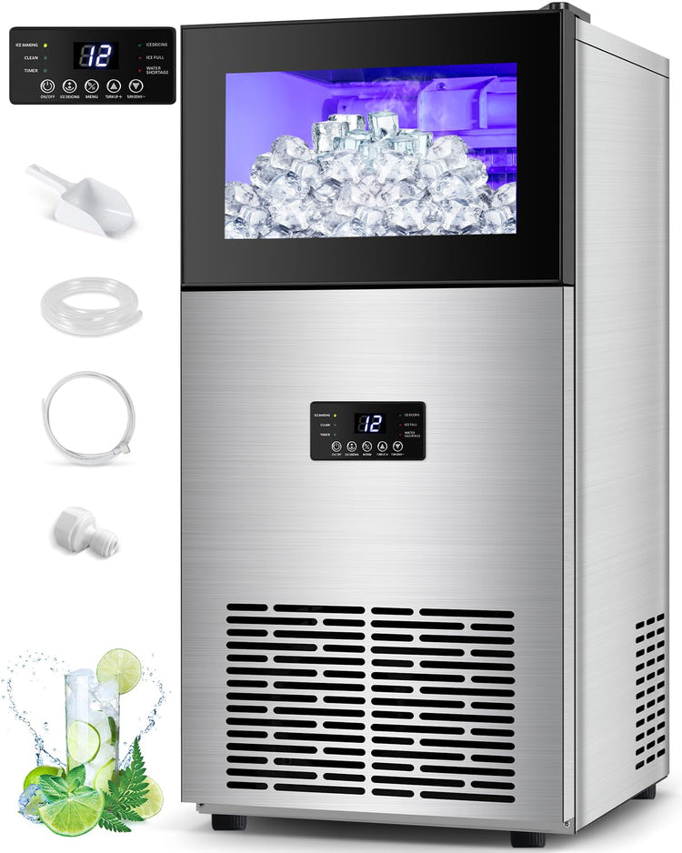 130LBS 24H Commercial Ice Maker Machine with 35LBS Capacity