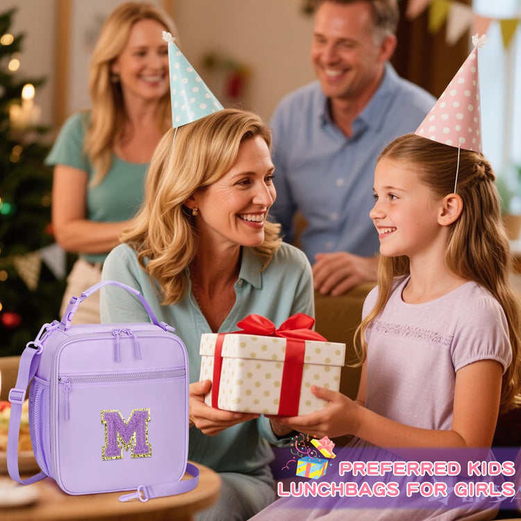Initial Insulated Lunch Bag for Girls Kids
