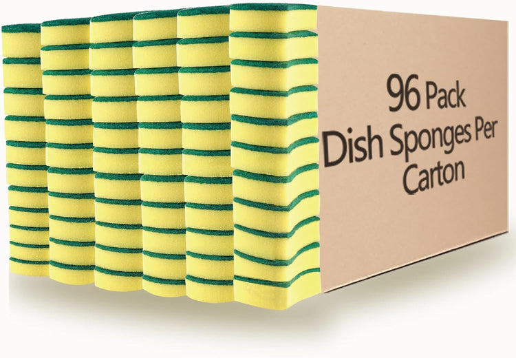 Kitchen Cleaning Sponges,96 Pack Eco Non-Scratch for Dish,Scrub Sponges