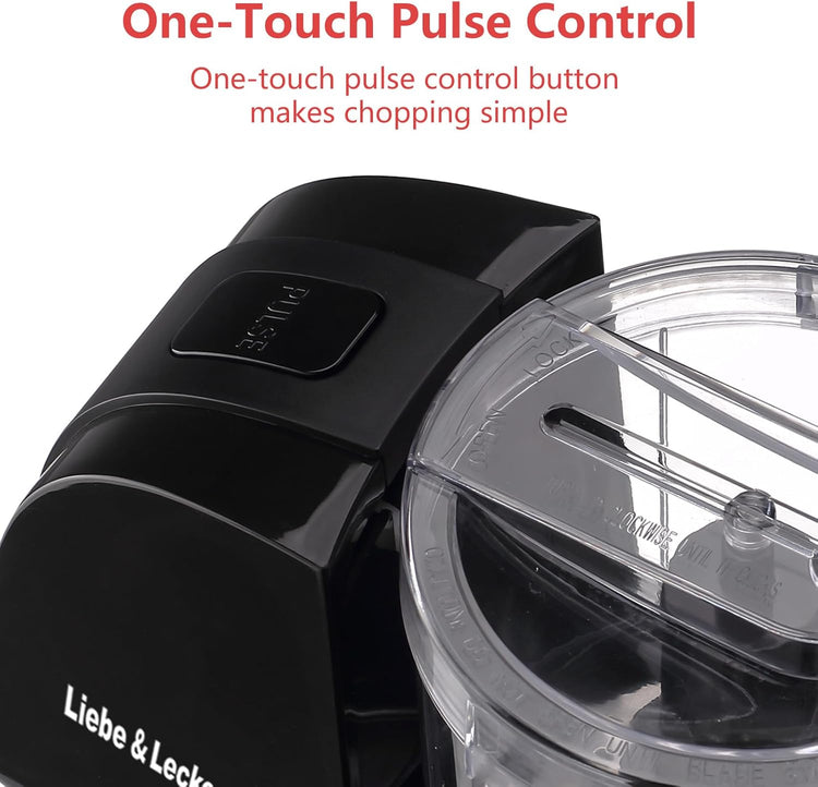 Liebe&Lecker Mini Food Processor,1.5 Cup Mini Chopper for Cutting Vegetable, Garlic,Onion and Meat