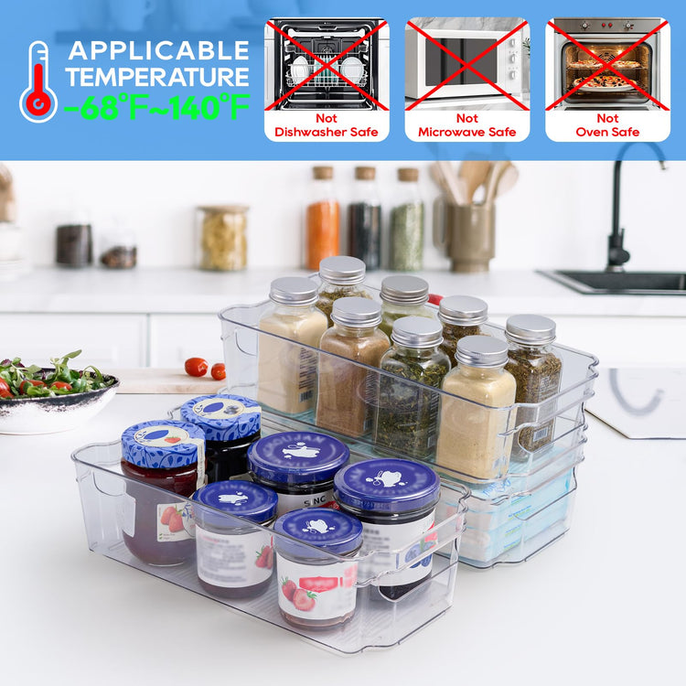 Clear Plastic Storage Bins (8 Count)