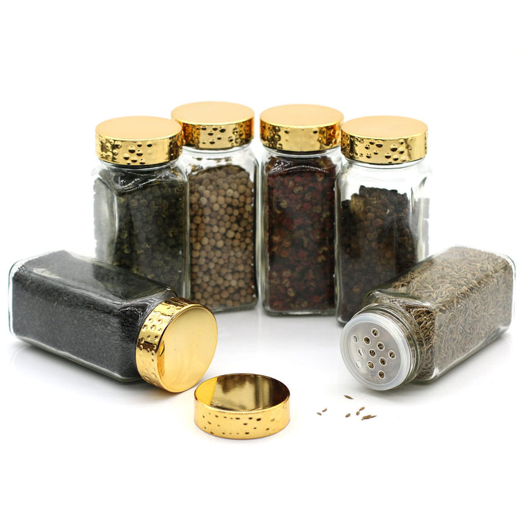 6pcs Gold Spice Jars