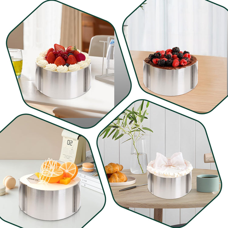 2 Pcs 6 12 Inch Adjustable Cake Mold Ring
