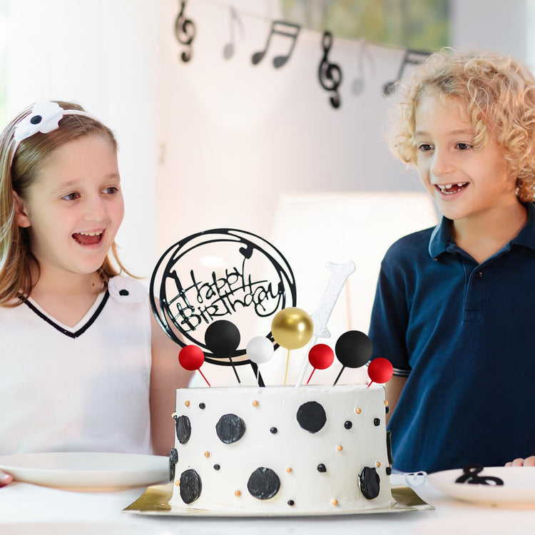 48 Pcs Balls Cake Topper Decorations Balloon Cupcake Toppers Foam Cake Topper Balls Cake Balls Decorations for Birthday Party Wedding Cake Decorating (48 Count)