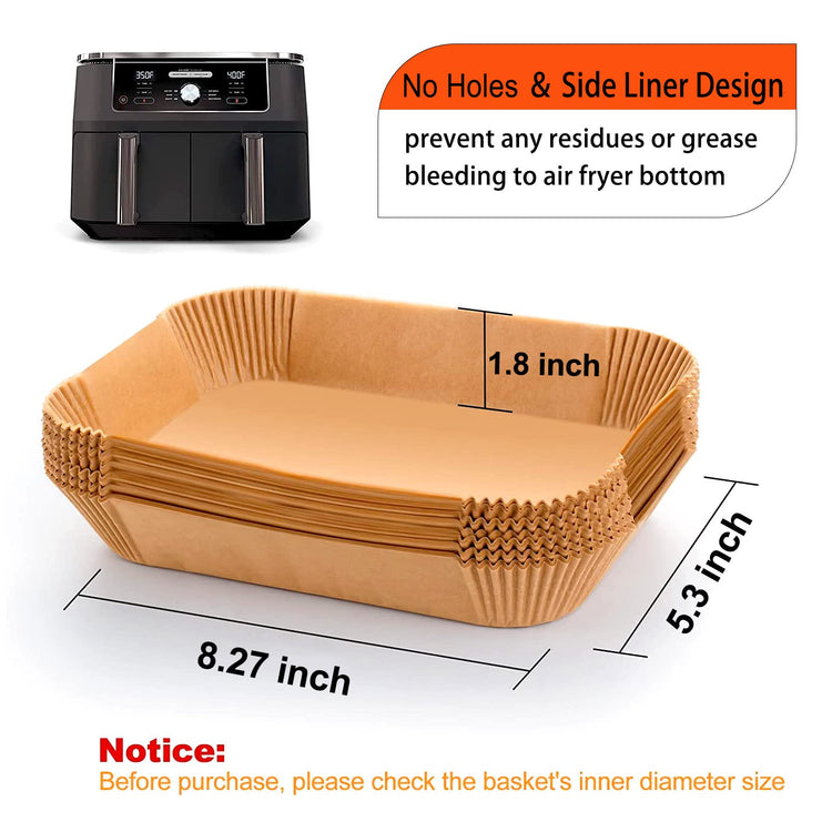 Air Fryer Liner Rectangular for Ninja Foodi Dual Basket 8QT 10QT
