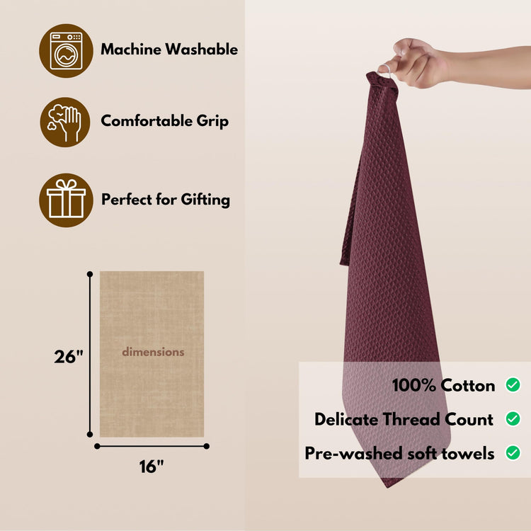 Cotton Kitchen Towel with Hanging Loop 16x26 inches (6 Count)