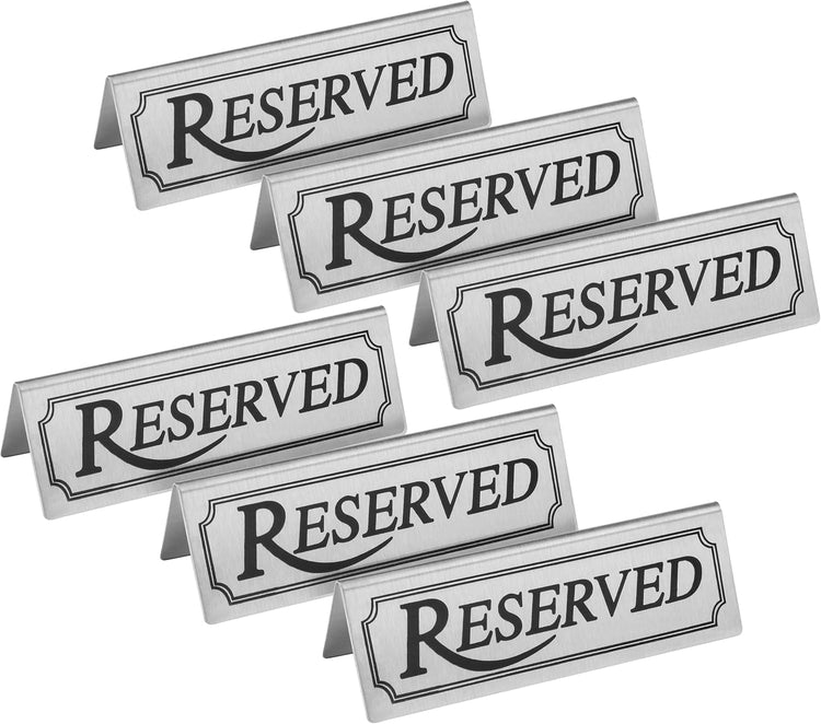 Stainless Steel Table Tent Sign (6 Count)