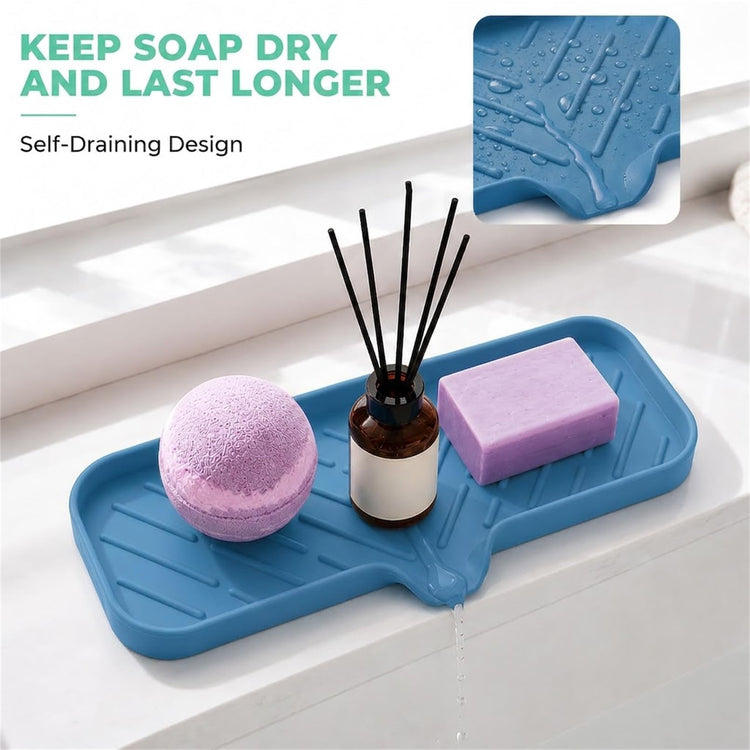 Silicone Soap Dish with Drain Spout