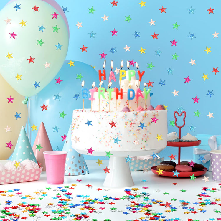 Rainbow Star Confetti Glitter Star Confetti Party Supplies