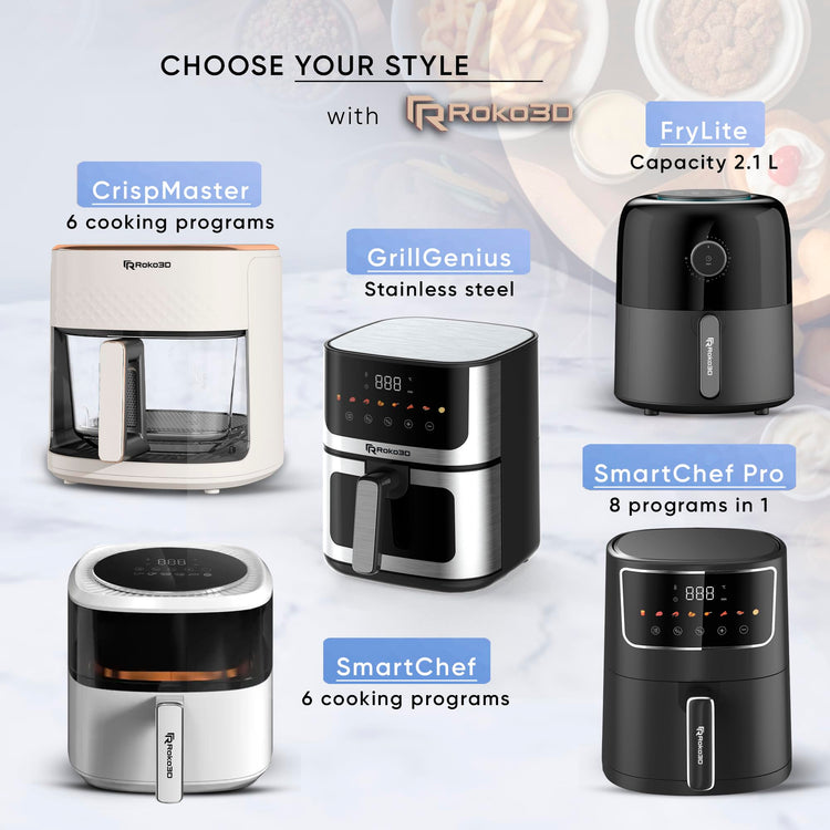 Air Fryer Stainless Steel ROKO 3D with Visible Window