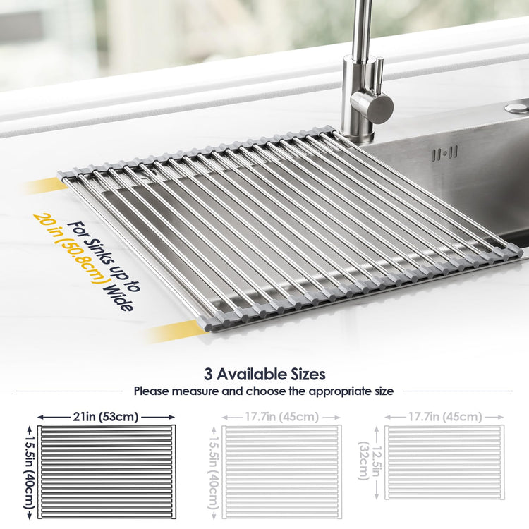 Roll Up Dish Drying Rack Over Sink