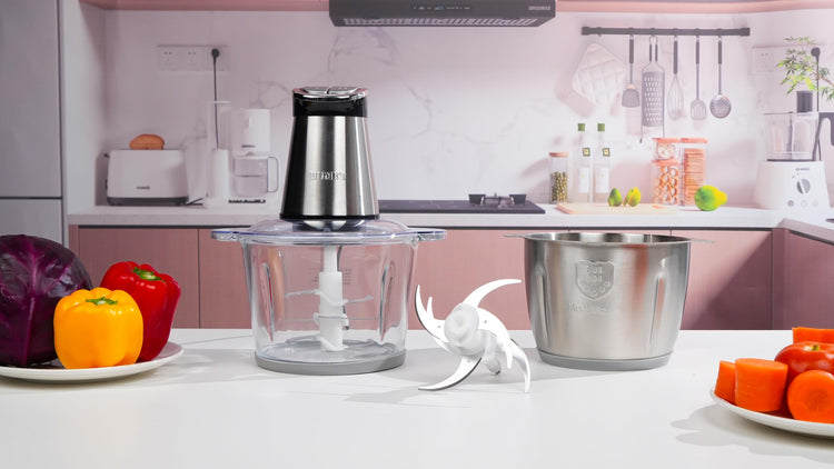 800W 2 12cup Food Chopper LED Timer 3