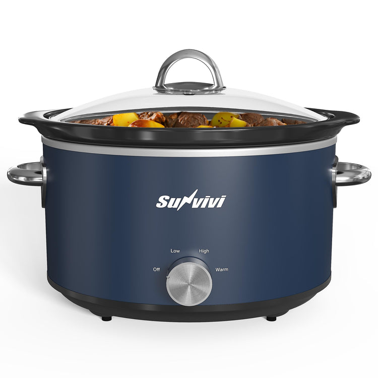 4 Quart Slow Cooker & Mini Food Warmer with 3 Heating Settings