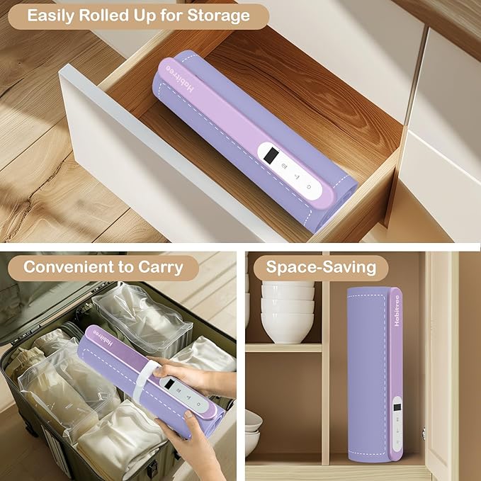 3-Pack Silicone Food Warming Mat & Food Warmers for Parties Buffet - Rapid Heating 6-Level Temp Control, Rollable Portable Easy Clean - Value Set for Gatherings & Home Daily UseοΌPurpleοΌ