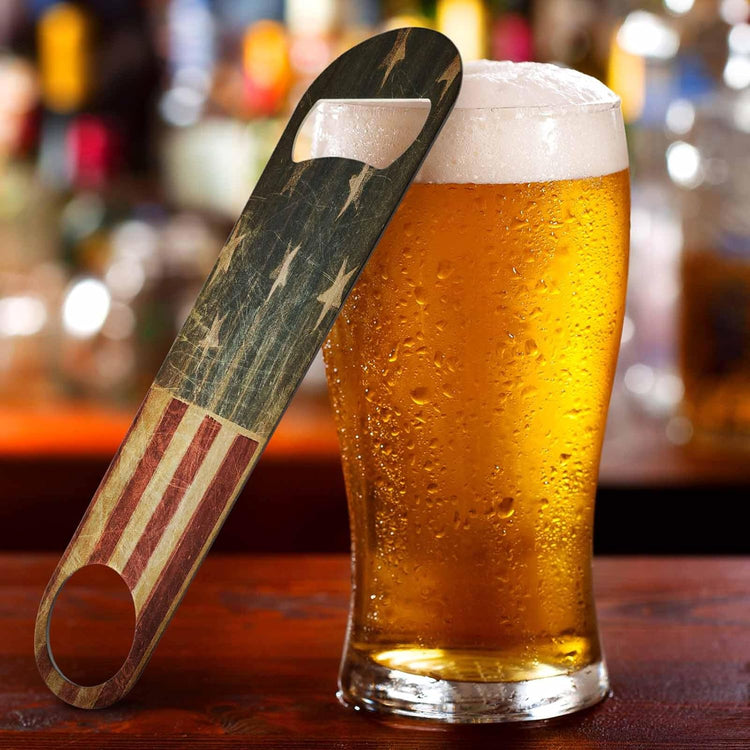 American Flag Stainless Steel Bottle Opener Vintage Abstract USA Flag Patriotic July 4th Independance Day Flat Beer Bottle Opener Keychain for Home Kitchen Bar Restaurant Party Birthday Gift