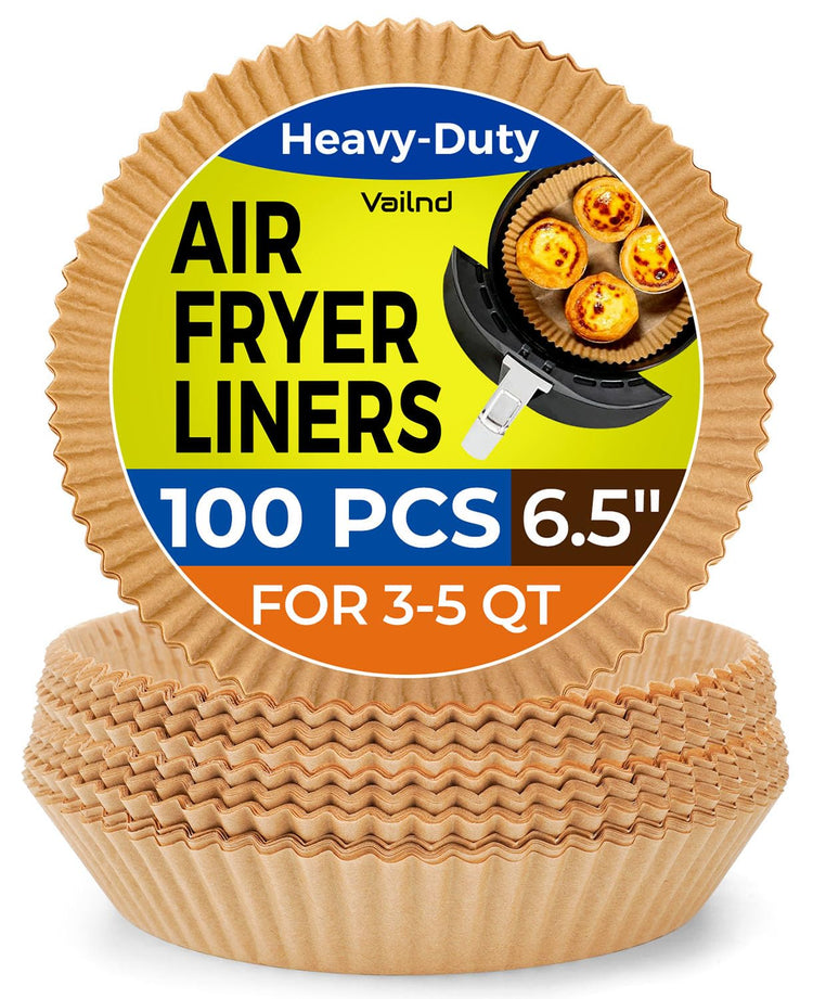 100Pcs 6.5 Inch Round Air Fryer Liners Disposable for 3 (100 Count)
