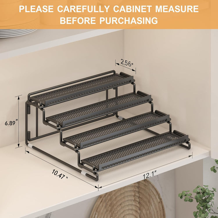 2 Pack Spice Rack Organizer for Cabinet (2 Count)
