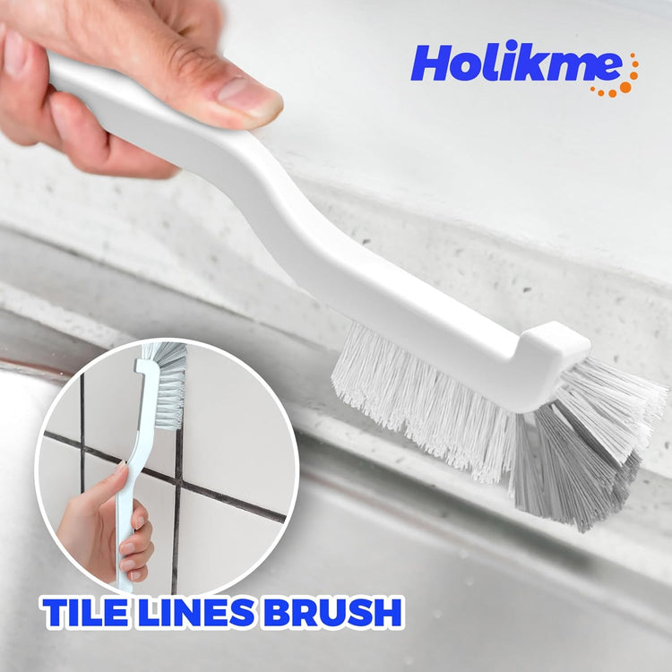 Holikme Cleaning Brush Set, Scouring Pad for Cleaning, Groove Gap Brushes for Pot, Pan, Kitchen Sink, Wire Brushes (Azul)