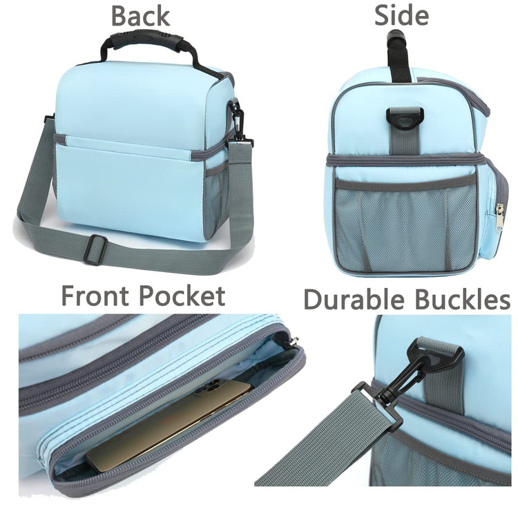 Double Layer Cooler Insulated Lunch Bag Adult Lunch Box Large Tote Bag for Men