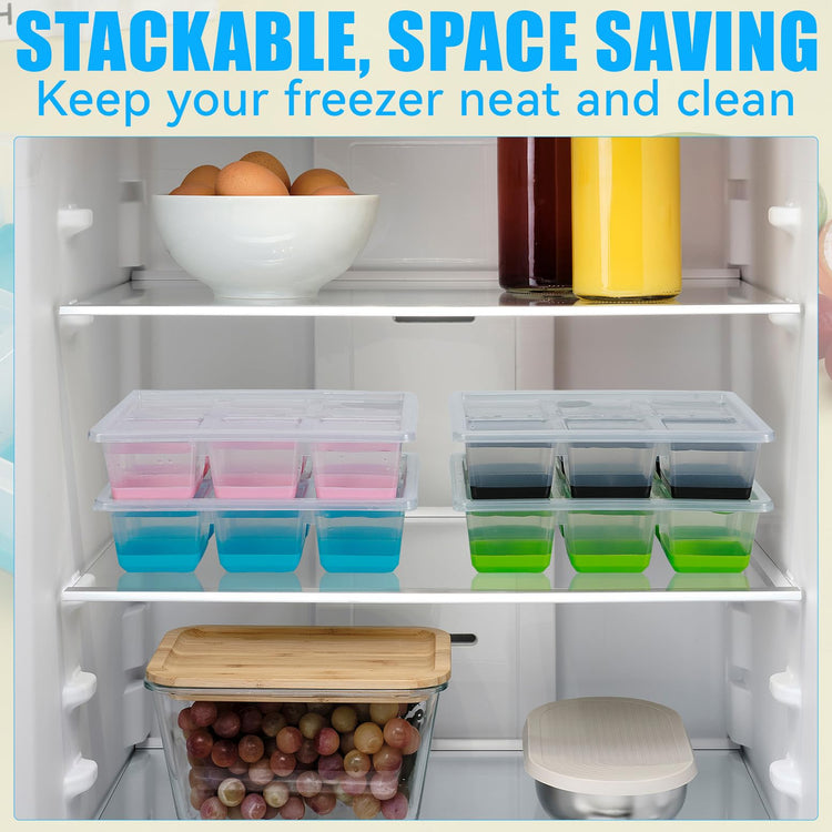 Silicone Ice Trays with Lids for Freezer (4 Count)