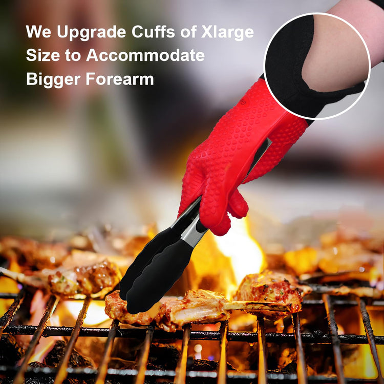 BBQ Gloves Heat Resistant Oven Mitts (2 Count)