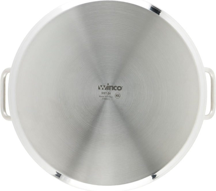 Winware Stainless Steel 24 Quart Stock Pot with Cover,Silver