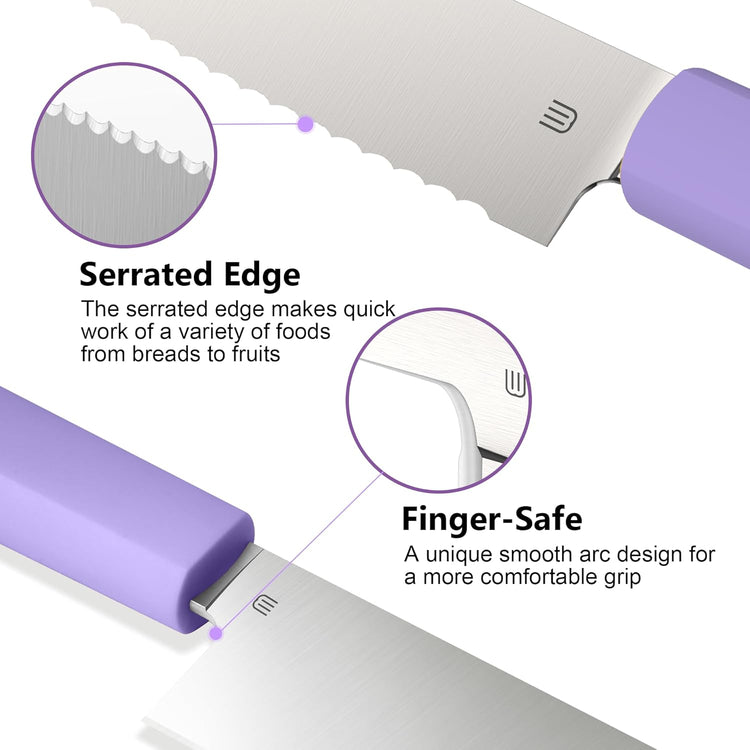 7.5" Serrated Bread Knife for Homemade Bread, AR-RPM9 Steel & Innovative Wavy Edge, Professional Serrated Knife for Sourdough Bread Cake, Gift for Baker Home Chefs