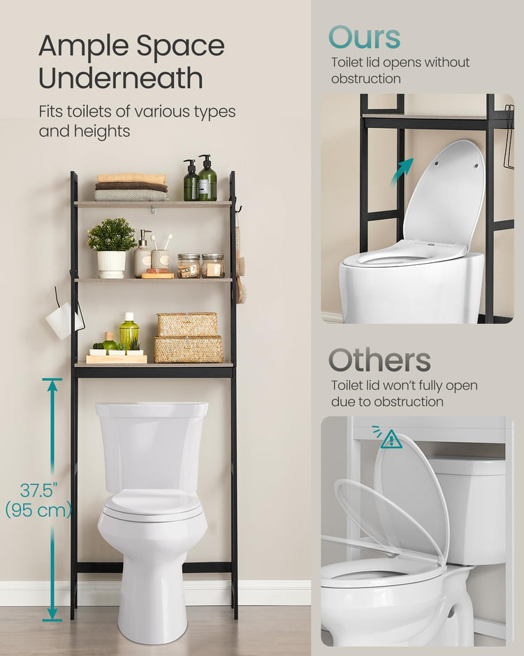 3 Tier Over The Toilet Storage