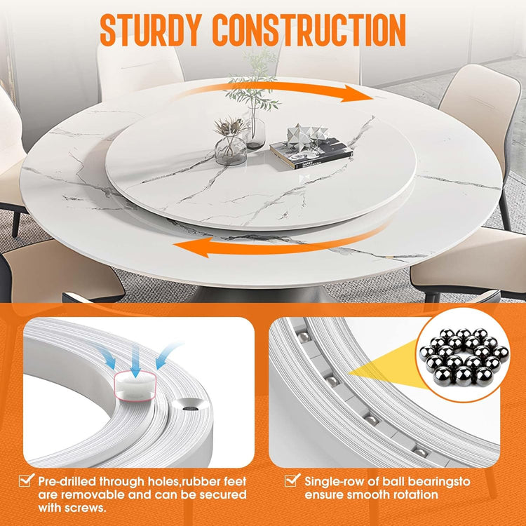 Pisman Aluminium Alloy Turntable Bearing, Heavy Duty Lazy Susan Rotating Bearing Turntable,Smooth Swivel Plate Hardware for Round Dining Table,DIY. Silent Rotating Base Only(12inch)