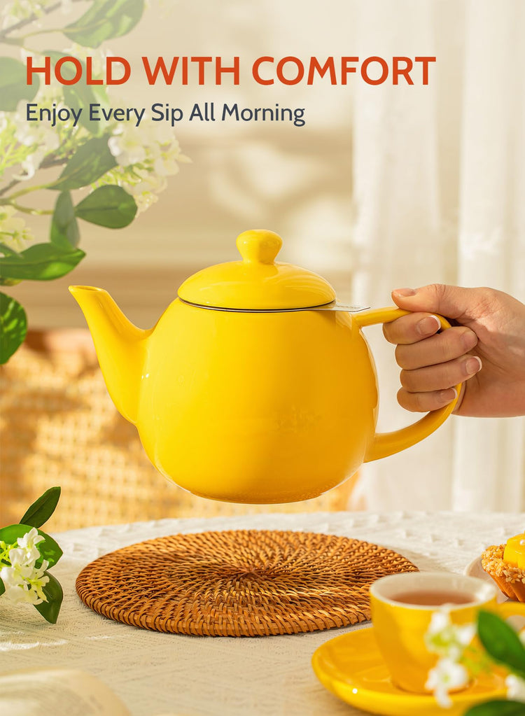 Teapot Porcelain Tea Pot with Stainless Steel Infuser